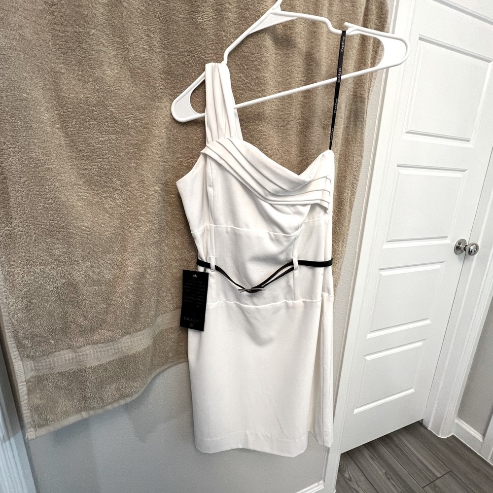 BEBE white cocktail dress XS NWT